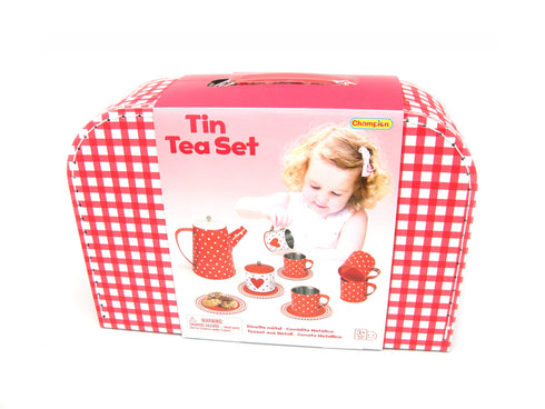 Tin Tea Set with Mugs - 13pcs